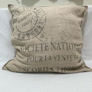 Restoration Hardware 22"X22” French Grain Sack 100% Linen Pillow Cover Invis Zip